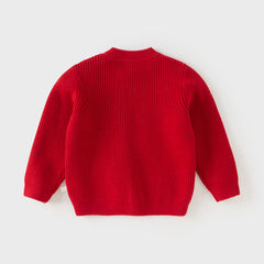Dave&Bella Toddler Girls Festival Dark Red Turtle Long-sleeved Comfortable Sweaters Tops