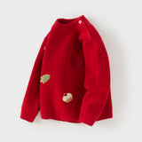 Dave&Bella Toddler Girls Festival Dark Red Turtle Long-sleeved Comfortable Sweaters Tops