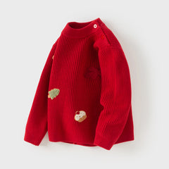 Dave&Bella Toddler Girls Festival Dark Red Turtle Long-sleeved Comfortable Sweaters Tops