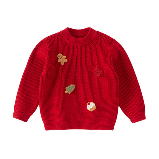 Dave&Bella Toddler Girls Festival Dark Red Turtle Long-sleeved Comfortable Sweaters Tops