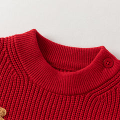 Dave&Bella Toddler Girls Festival Dark Red Turtle Long-sleeved Comfortable Sweaters Tops