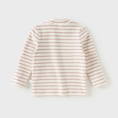 Dave&Bella Toddler Girls Winter Sweet Striped Fashion Cotton Turtle T-shirts Tops