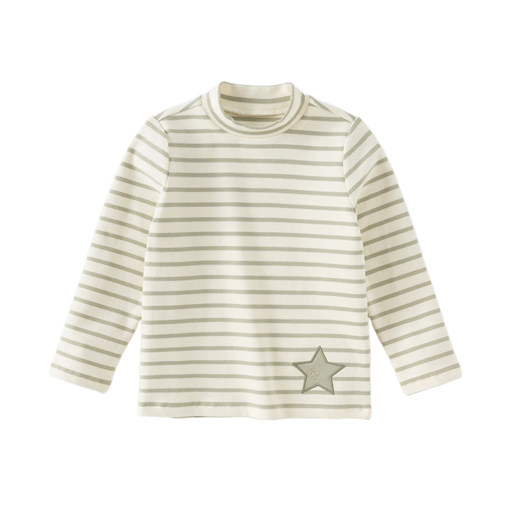 Dave&Bella Toddler Girls Winter Sweet Striped Fashion Cotton Turtle T-shirts Tops