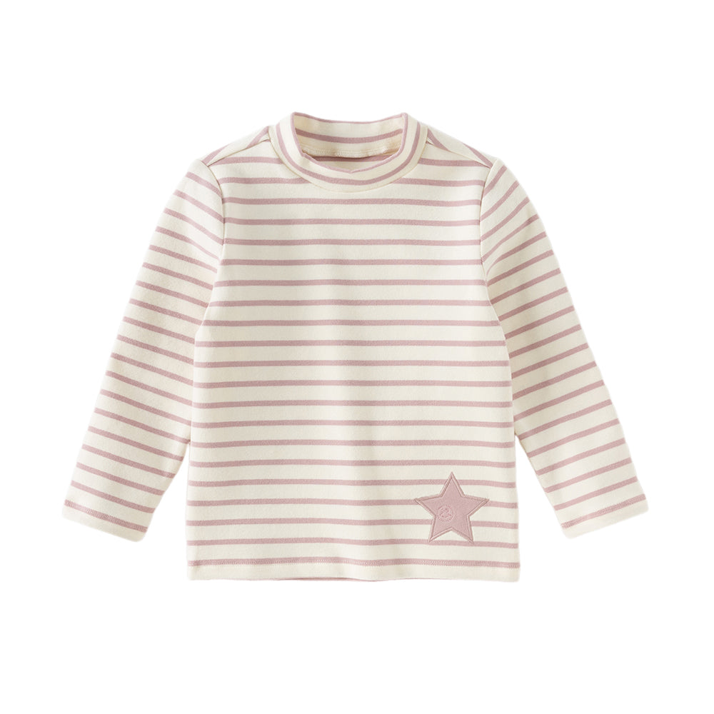 Dave&Bella Toddler Girls Winter Sweet Striped Fashion Cotton Turtle T-shirts Tops