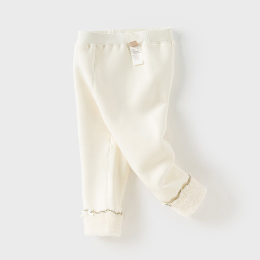 Dave&Bella Toddler Girls Cozy Fleece-Lined Winter Leggings Pants