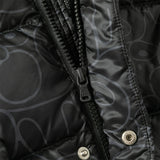 Dave&Bella Toddler Boys Winter Outwear Black Bear Print Mid-Length Hooded Down Coats