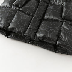 Dave&Bella Toddler Boys Winter Outwear Black Bear Print Mid-Length Hooded Down Coats