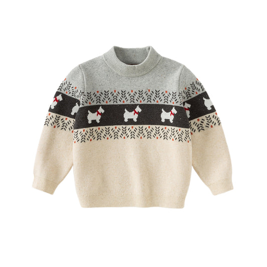 Dave&Bella Kids Boys Winter Gentle Apricot Cotton Casual Sweaters Tops