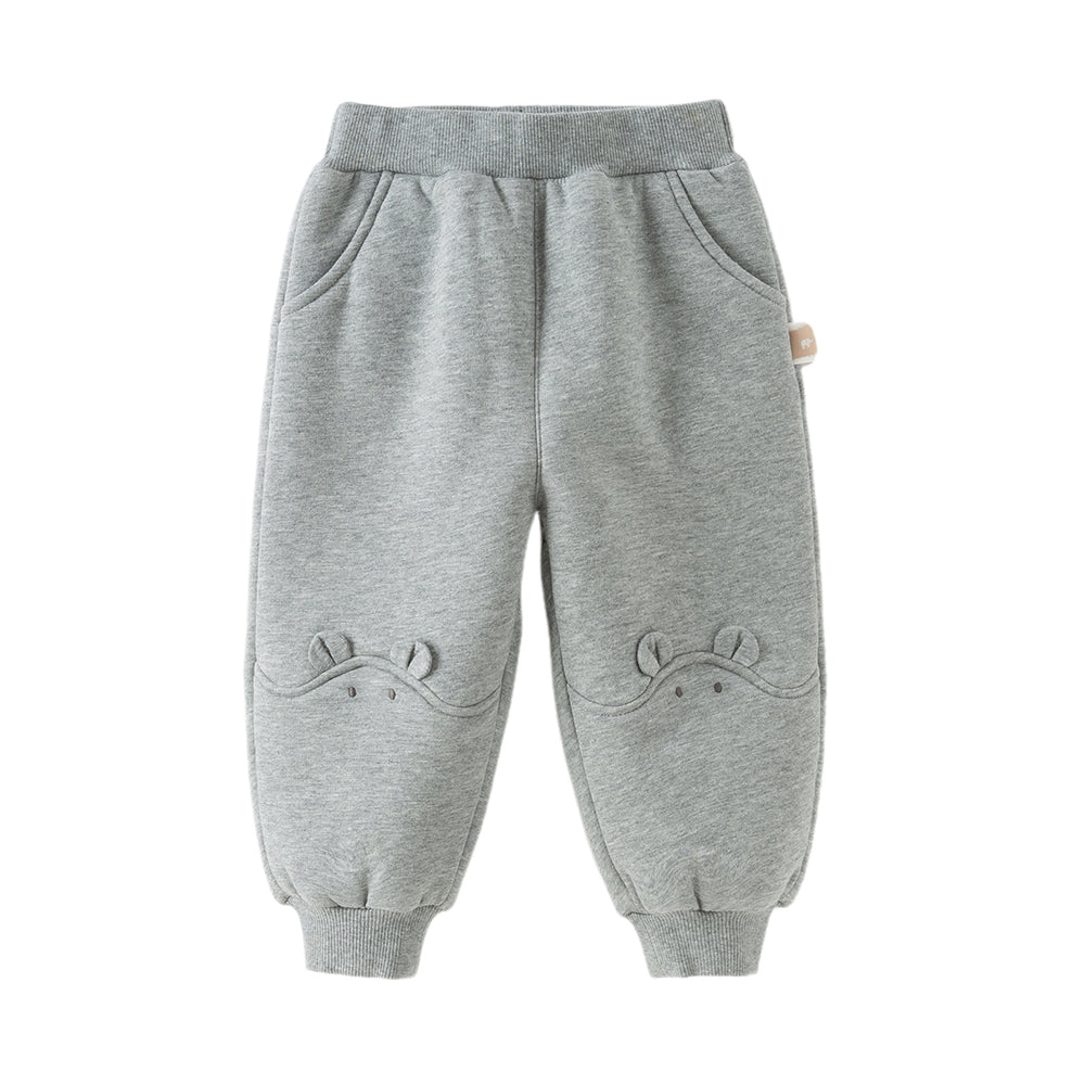 Dave&Bella Toddler Girls/Boys Winter Plush-lined Casual Knit Drawstring Sweatpants