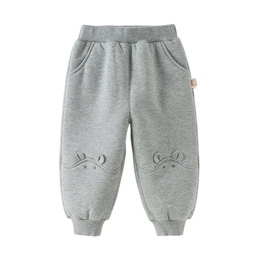 Dave&Bella Toddler Girls/Boys Winter Plush-lined Casual Knit Drawstring Sweatpants
