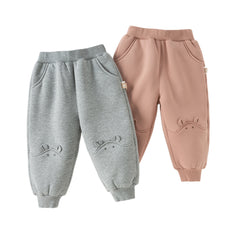 Dave&Bella Toddler Girls/Boys Winter Plush-lined Casual Knit Drawstring Sweatpants