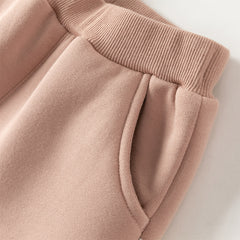 Dave&Bella Toddler Girls/Boys Winter Plush-lined Casual Knit Drawstring Sweatpants