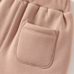Dave&Bella Toddler Girls/Boys Winter Plush-lined Casual Knit Drawstring Sweatpants