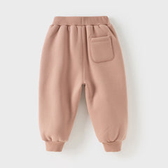 Dave&Bella Toddler Girls/Boys Winter Plush-lined Casual Knit Drawstring Sweatpants