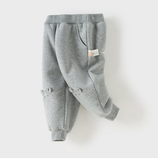 Dave&Bella Toddler Girls/Boys Winter Plush-lined Casual Knit Drawstring Sweatpants