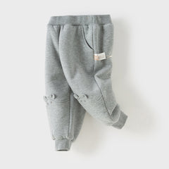 Dave&Bella Toddler Girls/Boys Winter Plush-lined Casual Knit Drawstring Sweatpants