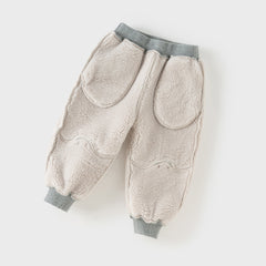 Dave&Bella Toddler Girls/Boys Winter Plush-lined Casual Knit Drawstring Sweatpants