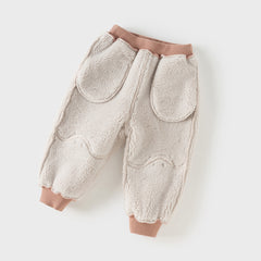 Dave&Bella Toddler Girls/Boys Winter Plush-lined Casual Knit Drawstring Sweatpants
