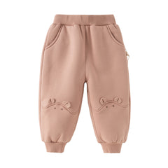 Dave&Bella Toddler Girls/Boys Winter Plush-lined Casual Knit Drawstring Sweatpants