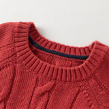 Dave&Bella Kids Girls/Boys Versatile Beige/Red Pullover Sweaters