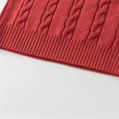 Dave&Bella Kids Girls/Boys Winter Versatile Beige/Red Pullover Sweaters Tops