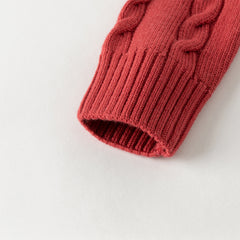 Dave&Bella Kids Girls/Boys Winter Versatile Beige/Red Pullover Sweaters Tops