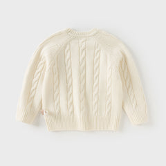 Dave&Bella Kids Girls/Boys Winter Versatile Beige/Red Pullover Sweaters Tops