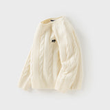Dave&Bella Kids Girls/Boys Versatile Beige/Red Pullover Sweaters