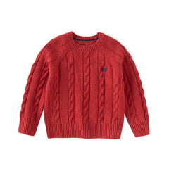 Dave&Bella Kids Girls/Boys Winter Versatile Beige/Red Pullover Sweaters Tops