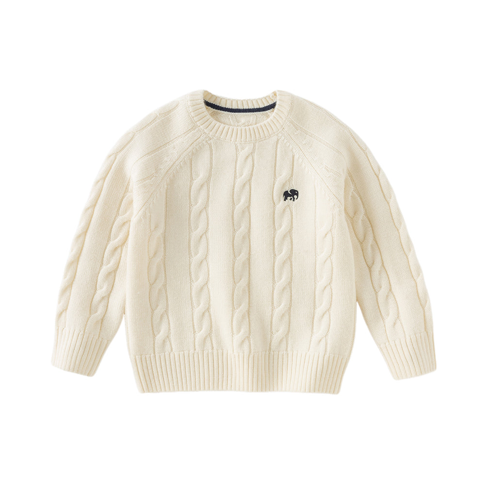 Dave&Bella Kids Girls/Boys Winter Versatile Beige/Red Pullover Sweaters Tops