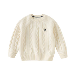 Dave&Bella Kids Girls/Boys Winter Versatile Beige/Red Pullover Sweaters Tops