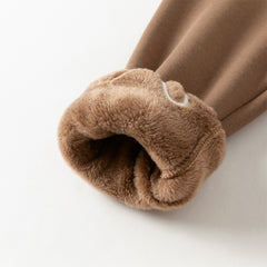 Dave&Bella Toddler Girls Winter Versatile Brown/Grey Warm Plush-lined Leggings Pants