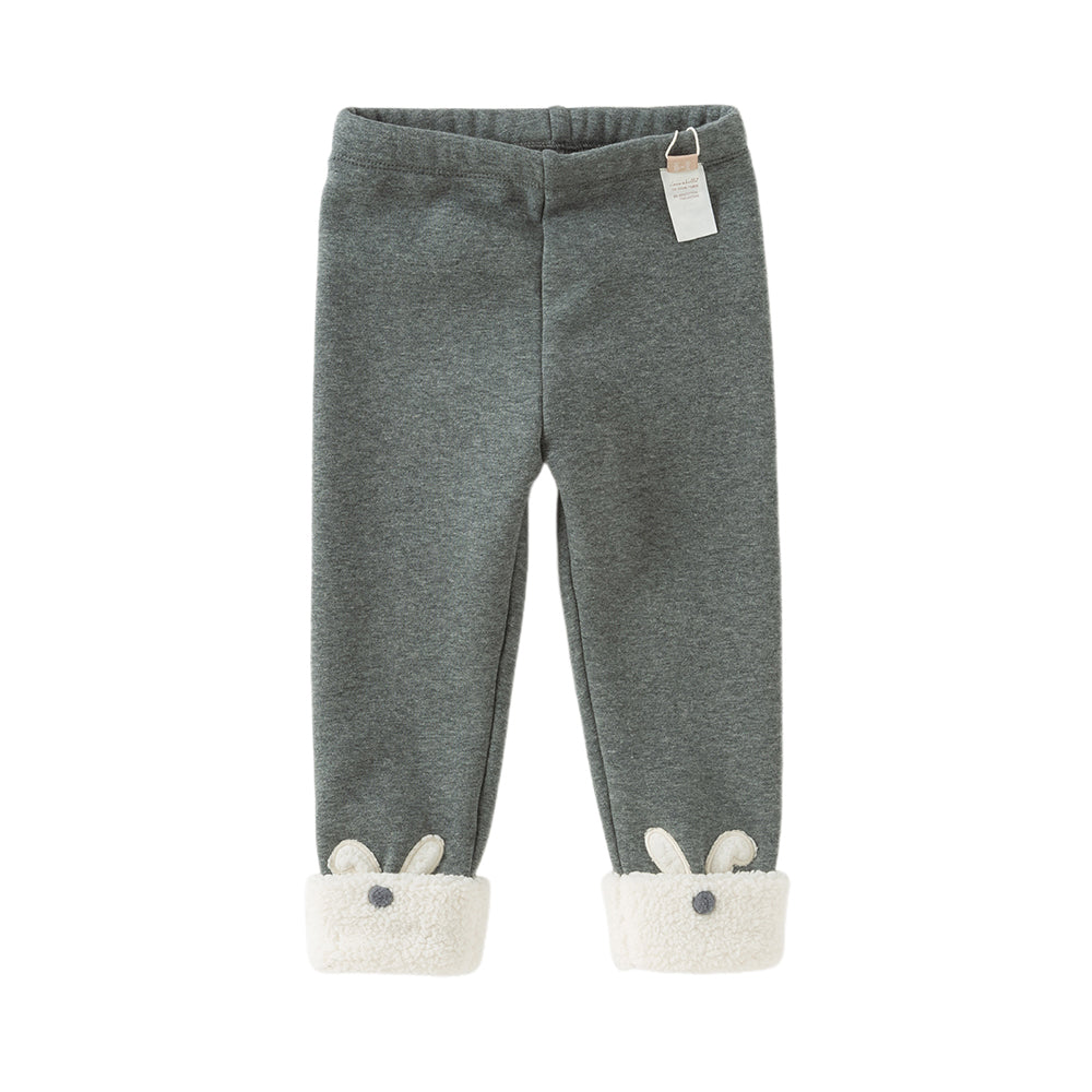 Dave&Bella Toddler Girls Versatile Brown/Grey Warm Plush-lined Leggings