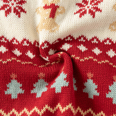 Dave&Bella Kis Girls Sweet Red/Beige Pullover Long-sleeved Sweaters Tops