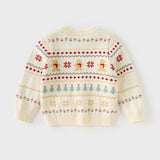 Dave&Bella Kids Girls Sweet Red/Beige Pullover Long-sleeved Sweaters Tops