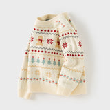 Dave&Bella Kids Girls Sweet Red/Beige Pullover Long-sleeved Sweaters Tops