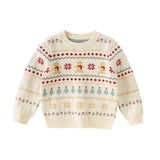 Dave&Bella Kids Girls Sweet Red/Beige Pullover Long-sleeved Sweaters Tops