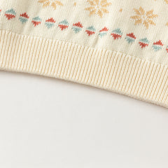 Dave&Bella Kis Girls Sweet Red/Beige Pullover Long-sleeved Sweaters Tops