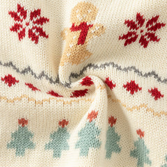 Dave&Bella Kis Girls Sweet Red/Beige Pullover Long-sleeved Sweaters Tops