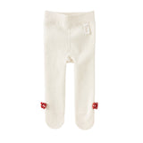 Dave&Bella Kids Girls Versatile Beige/Black Footed Tights Leggings
