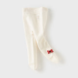 Dave&Bella Kids Girls Versatile Beige/Black Footed Tights Leggings
