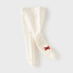 Dave&Bella Kids Girls Versatile Beige/Black Footed Tights Leggings