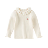 Dave&Bella Kids Girls Adorable Beige Long Sleeve Pullover Sweaters Tops