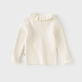 Dave&Bella Kids Girls Adorable Beige Long Sleeve Pullover Sweaters Tops
