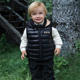 Dave&Bella Toddler Boys Winter Black Sleeveless Outwear Down Hooded Vests Tops