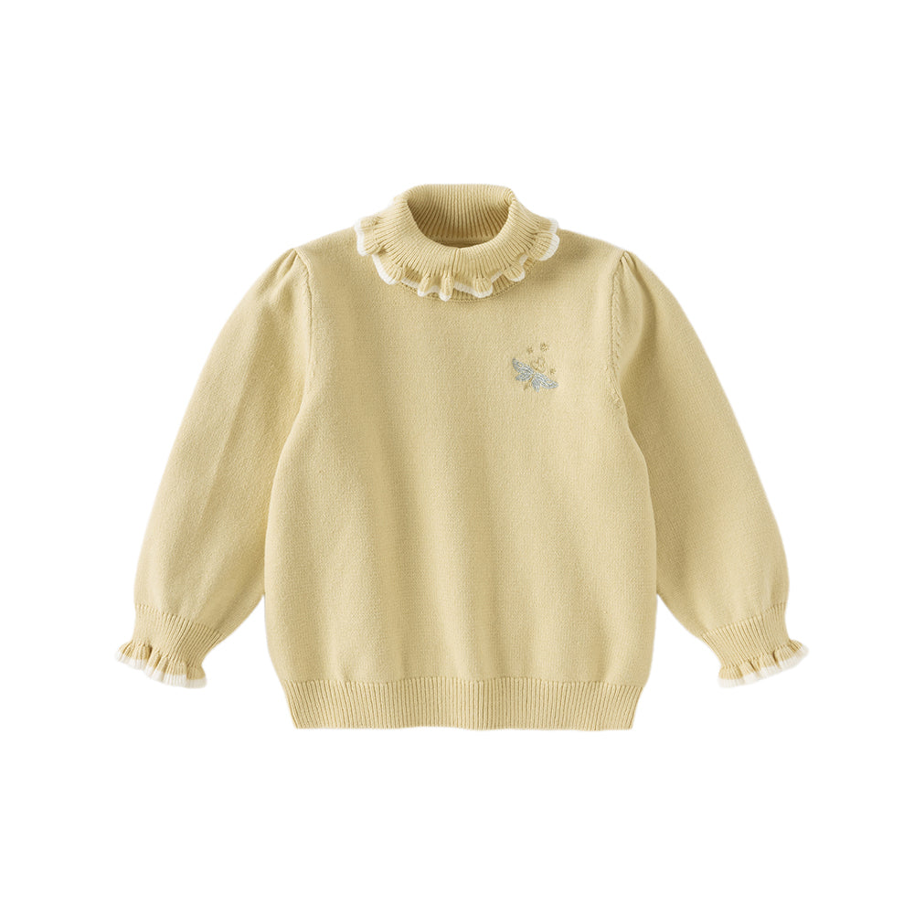 Dave&Bella Kids Girls Versatile Warm Turtle-neck Pullover Sweaters