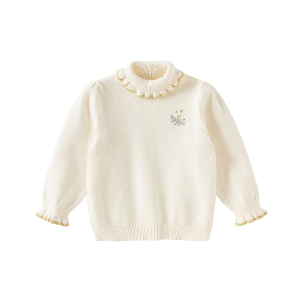 Dave&Bella Kids Girls Versatile Warm Turtle-neck Pullover Sweaters