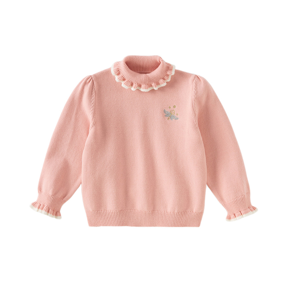 Dave&Bella Kids Girls Winter Versatile Warm Turtle-neck  Pullover Sweaters Tops