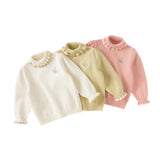 Dave&Bella Kids Girls Versatile Warm Turtle-neck Pullover Sweaters