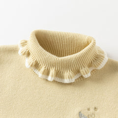 Dave&Bella Kids Girls Winter Versatile Warm Turtle-neck  Pullover Sweaters Tops